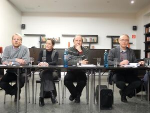 Severin Höhmann, Leonie Gebers, Klaus Mindrup und Roland Schröder (v.l.n.r.) bei der Vorstellungsrunde der Abteilung 15
