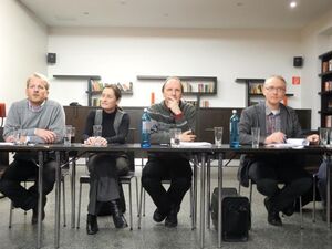 Severin Höhmann, Leonie Gebers, Klaus Mindrup und Roland Schröder (v.l.n.r.) bei der Vorstellungsrunde der Abteilung 15